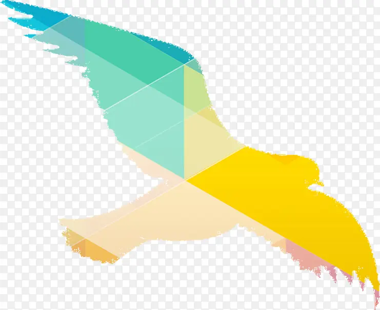 彩色飞鸟手绘造型