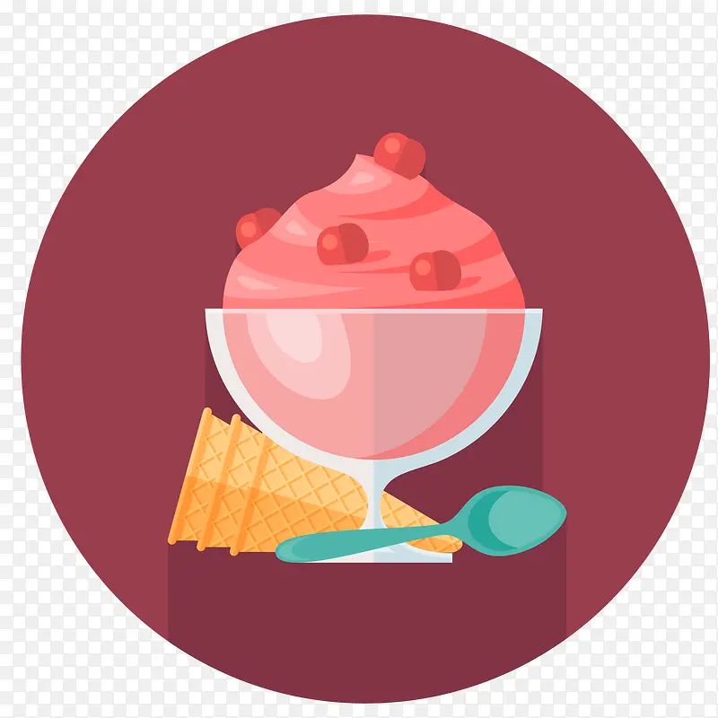 樱桃冰淇淋矢量图标
