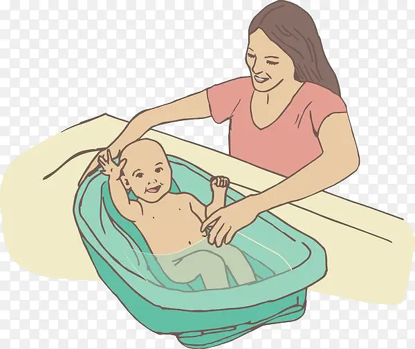 妈妈给小宝宝洗澡