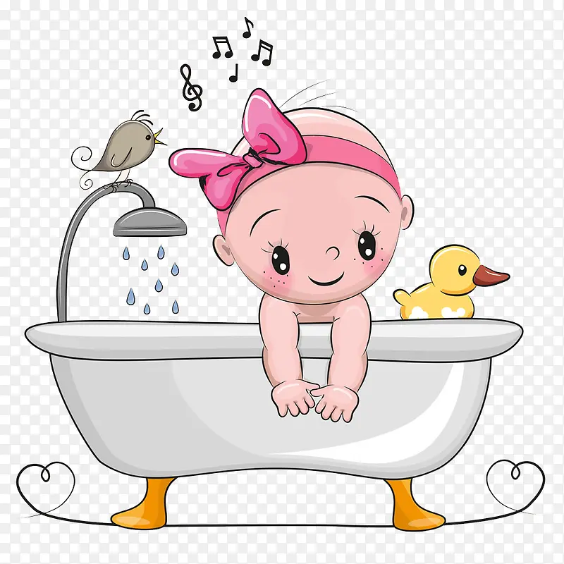 洗澡的婴儿