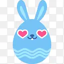 蓝色兔子表情图标下载