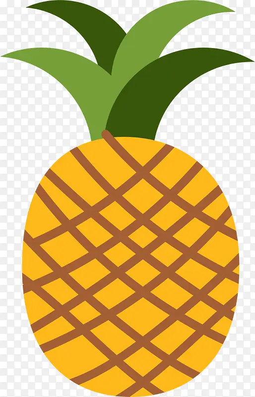 黄色扁平卡通菠萝