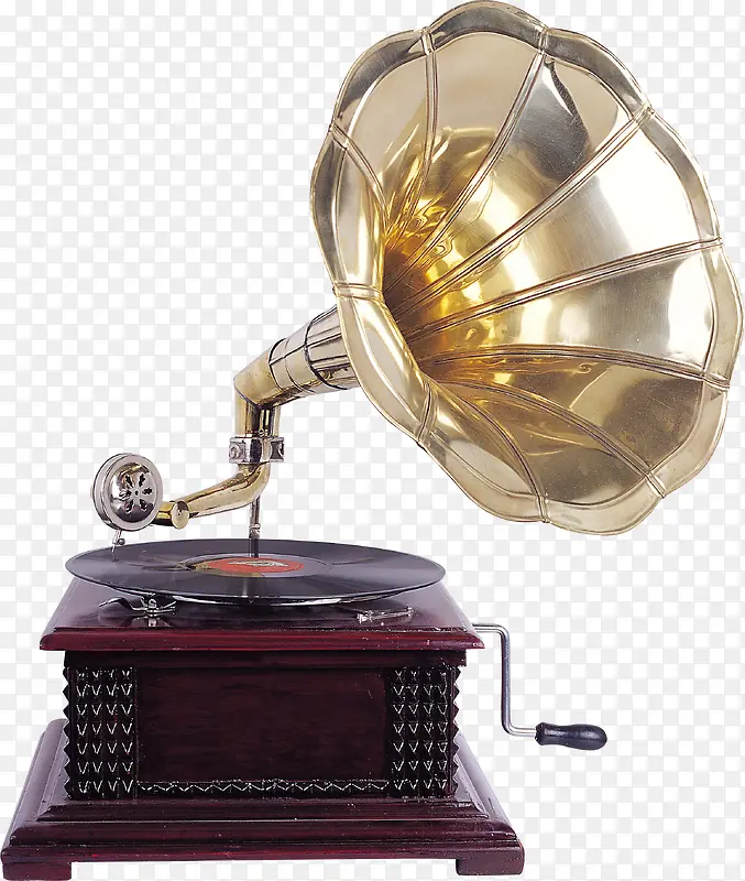 卡通手绘复古留声机