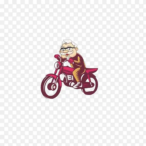 卡通肯德基老爷爷骑摩托车标志