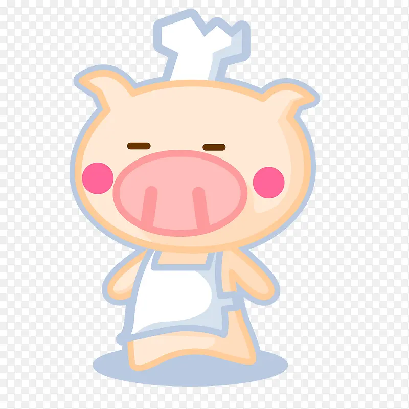 卡通小猪厨师设计