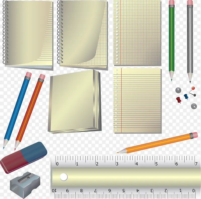 办公用品矢量素材,