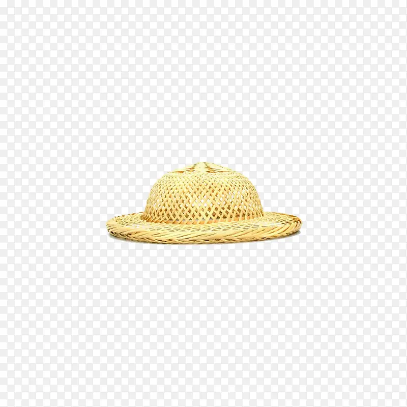 黄色竹编镂空草帽