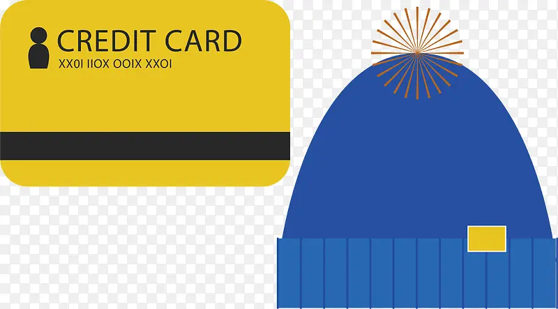 蓝色帽子卡片旅游常备物品小图标
