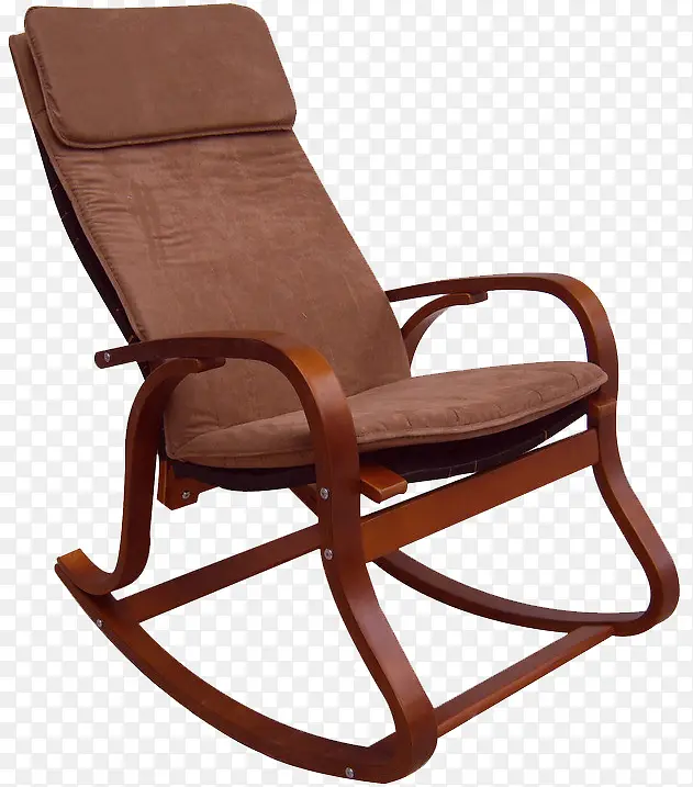 绒布垫子木质摇摇椅