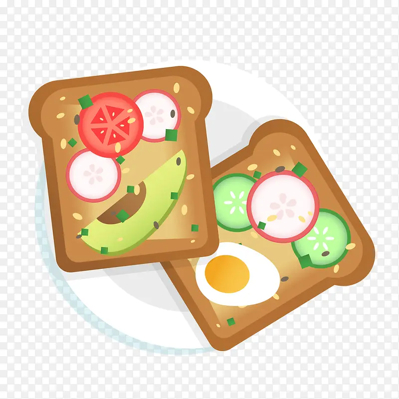 灰色圆角面包片食物元素
