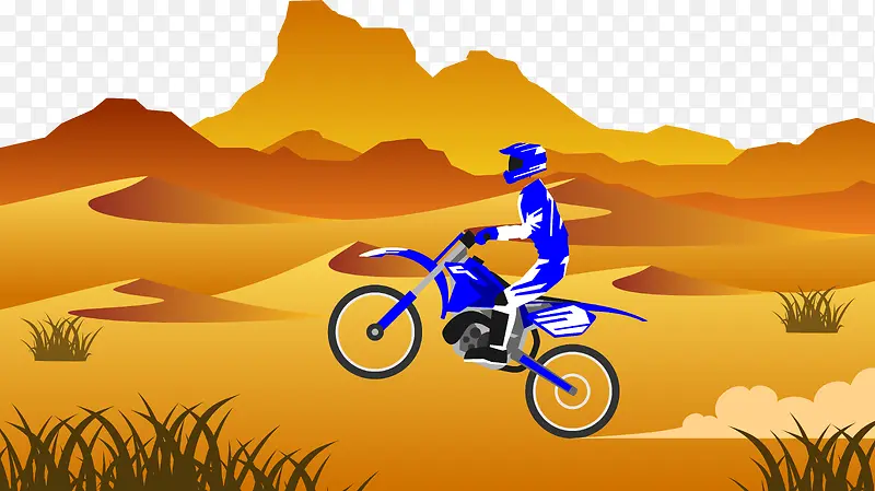 沙漠骑摩托车
