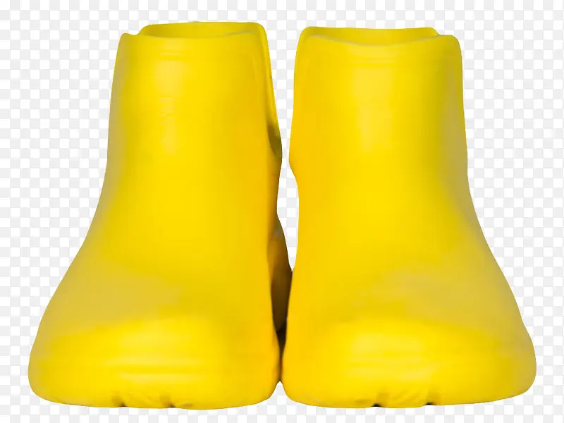 黄色短水鞋正面塑胶制品实物