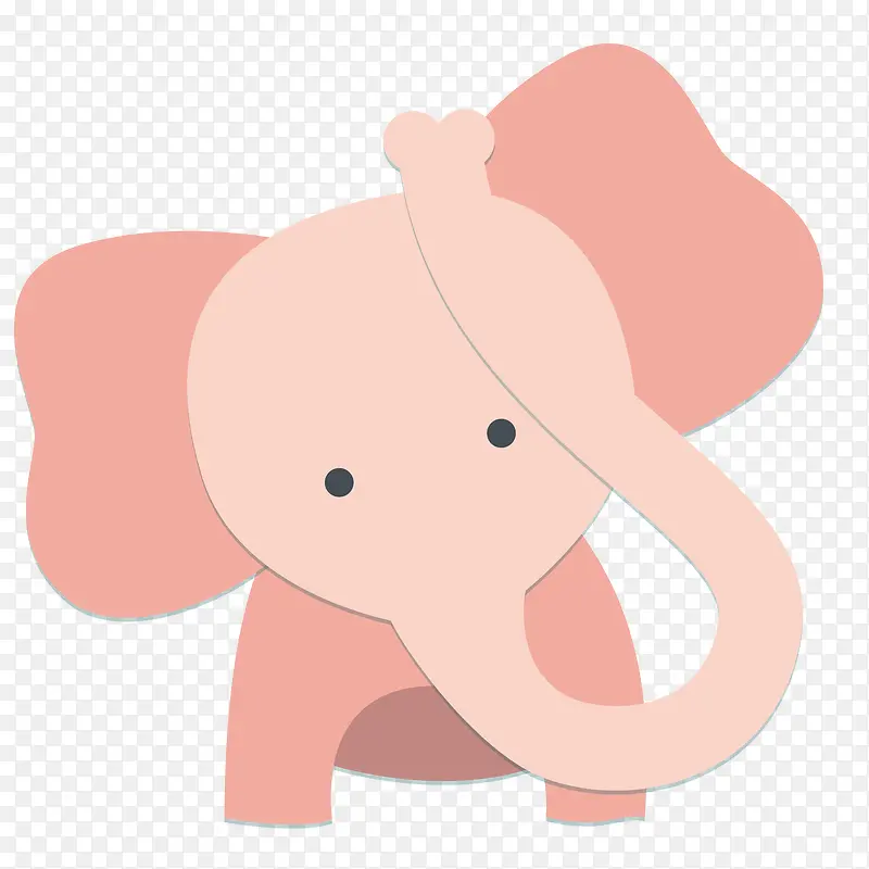 卡通粉红色的大象设计