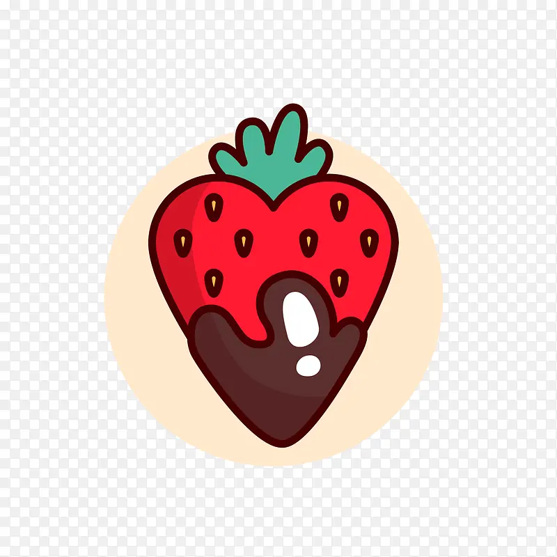 红色巧克力草莓矢量图