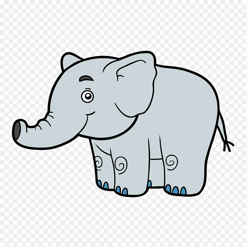 卡通手绘大象动物设计
