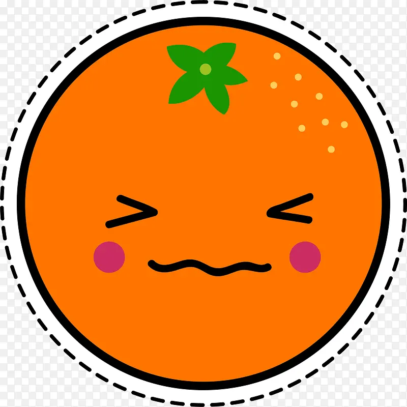 圆形橙色橙子贴纸