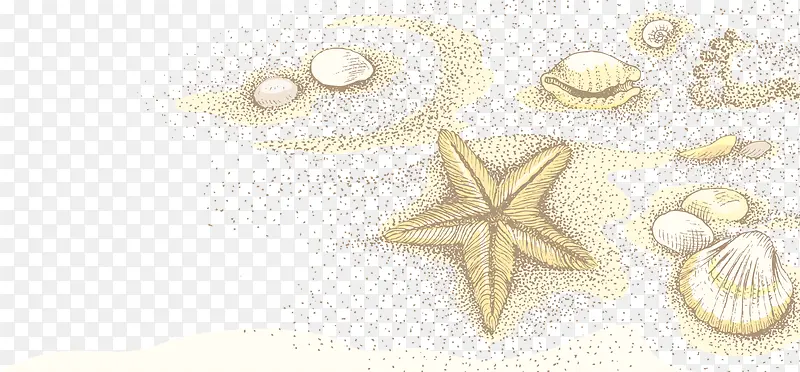 创意沙画黄色海星
