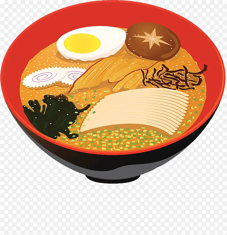 日本料理食物插图日式豚骨拉面