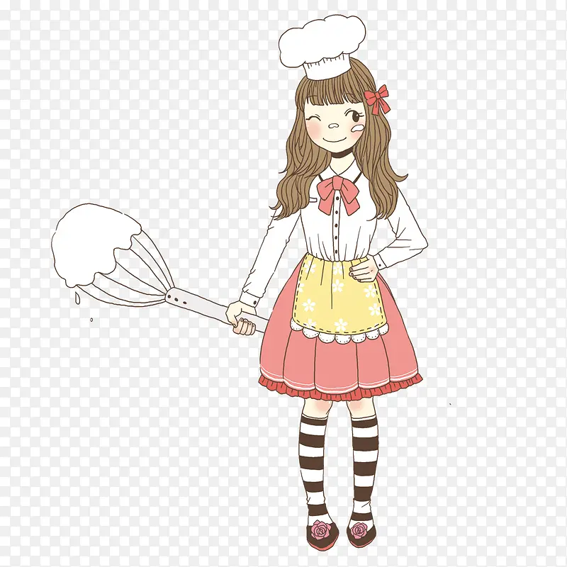 可爱的烘焙师女孩