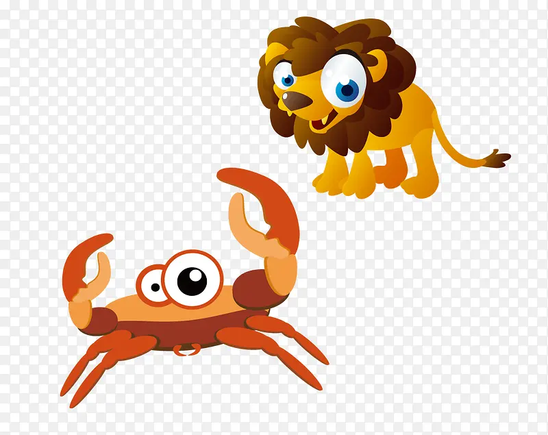 草原之王狮子和大螃蟹