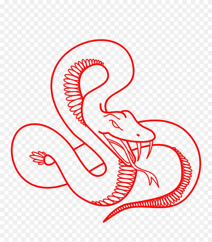 简约经典动物剪纸广告设计蛇