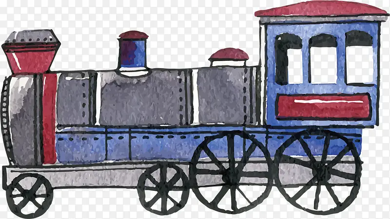 矢量图蓝色的小火车