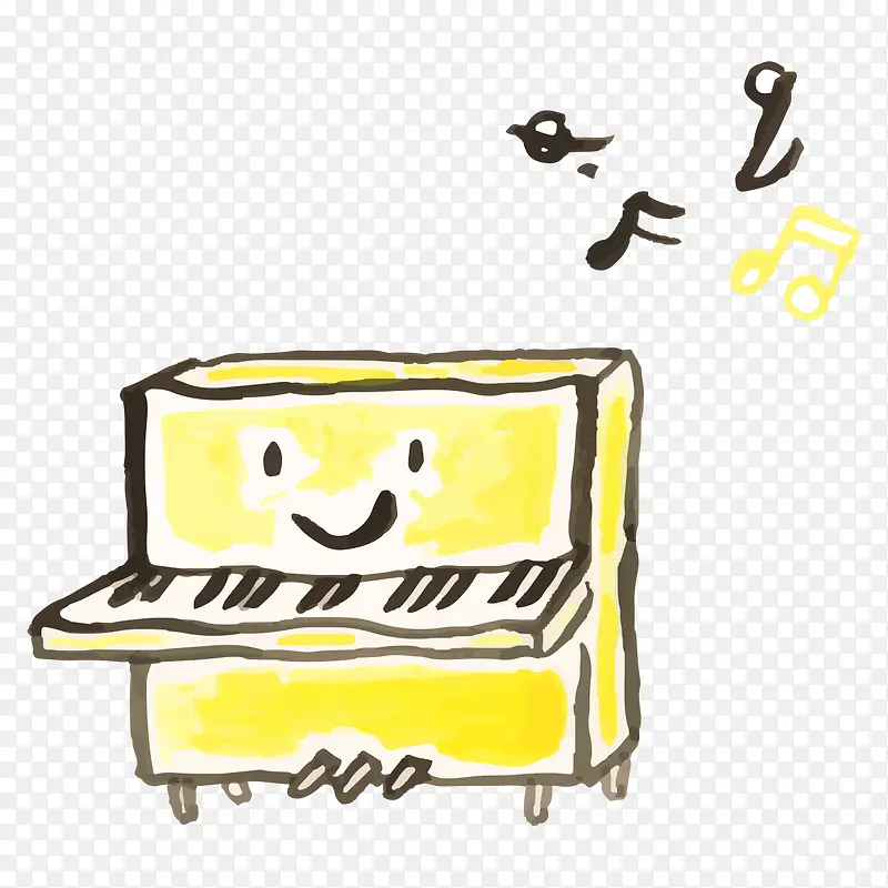 彩绘黄色钢琴