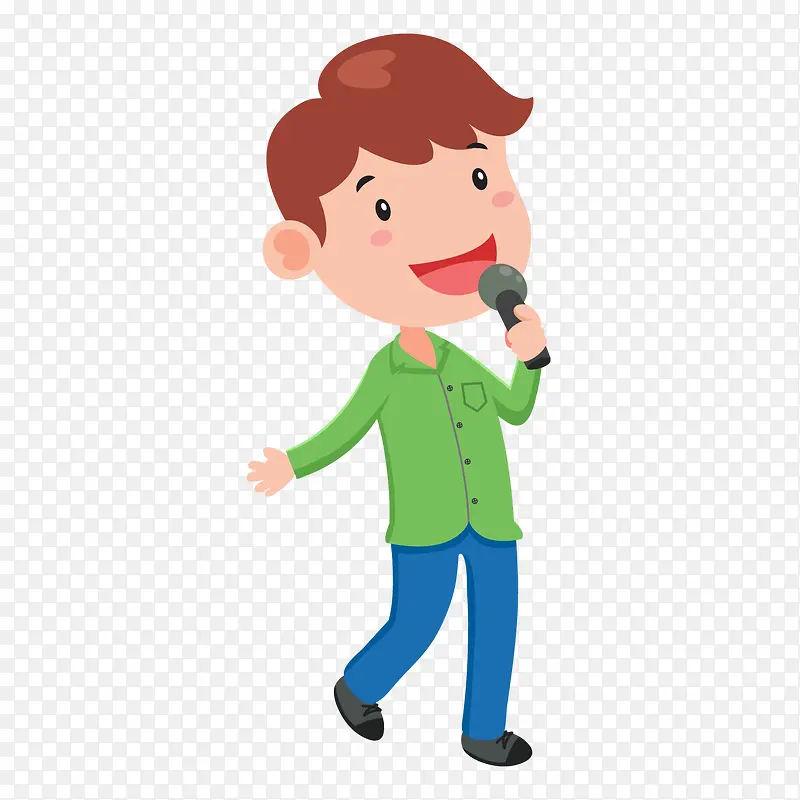 歌手演奏卡通插画