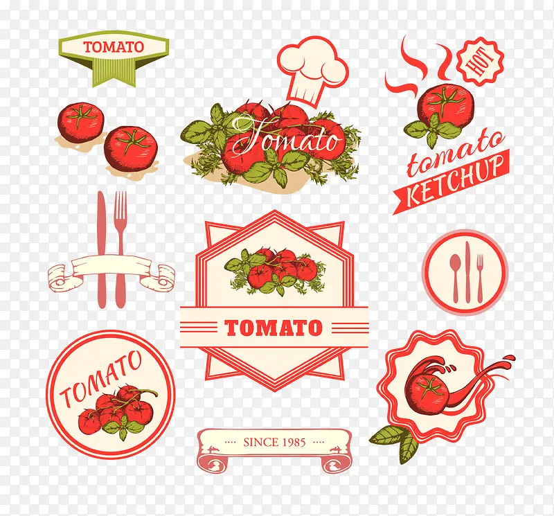 卡通番茄标签