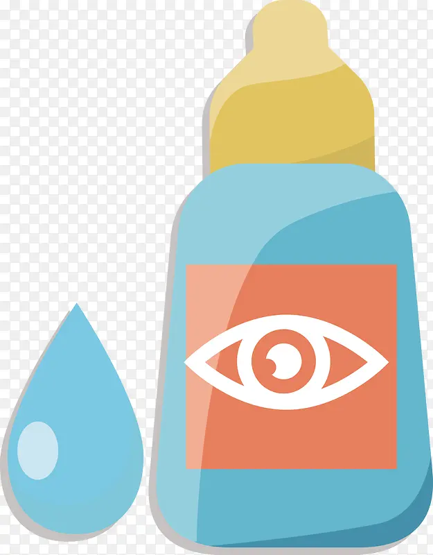 一瓶矢量蓝色眼药水
