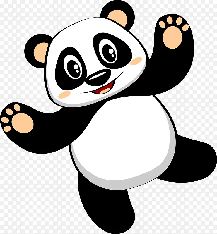 呆萌黑白色熊猫