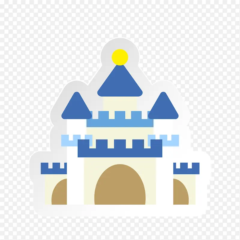蓝色儿童画城堡