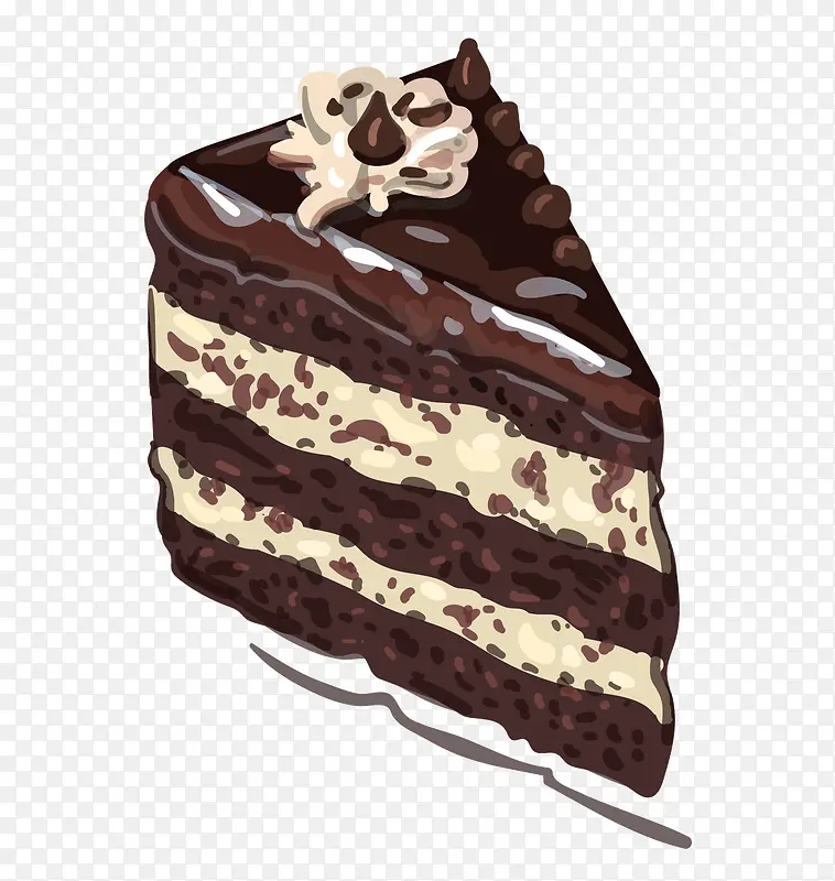 切块黑森林手绘巧克力多层蛋糕圆