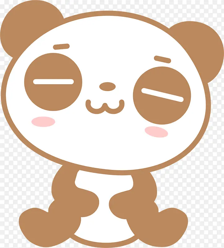 手绘棕色熊猫