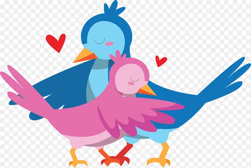 甜蜜拥抱的爱情鸟