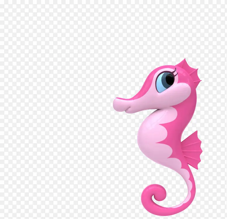 一只粉色的海马