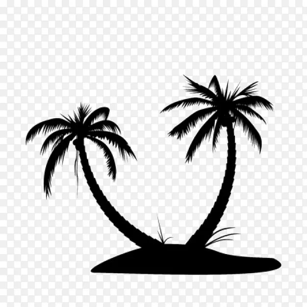剪影椰子树