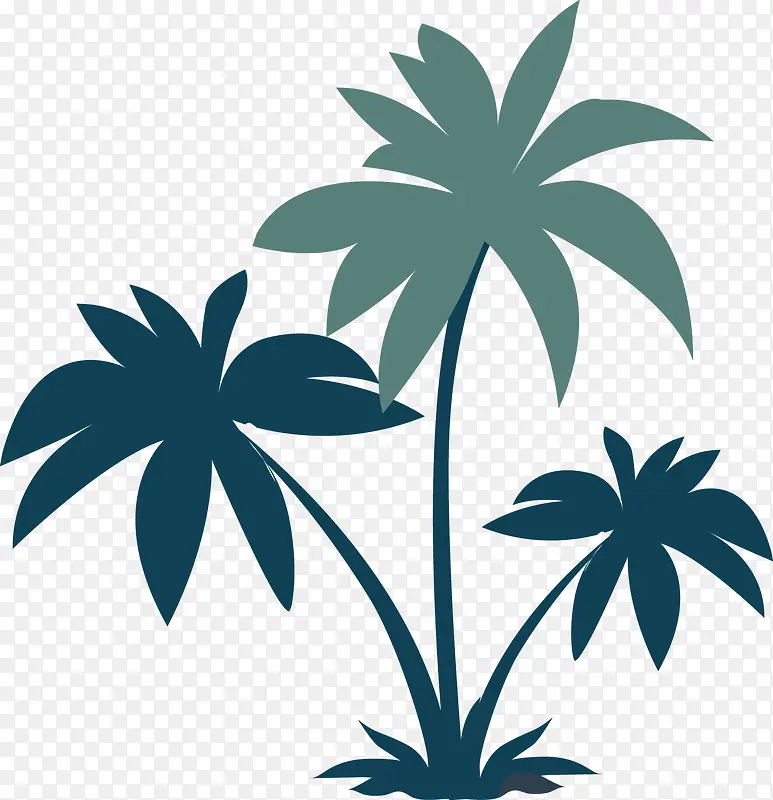 椰子树剪影矢量图