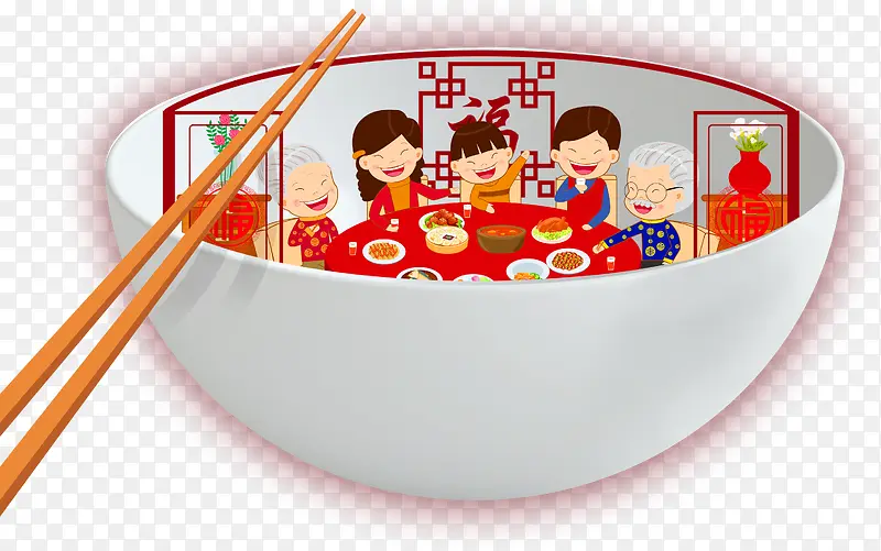 中国风新年聚餐团圆饭