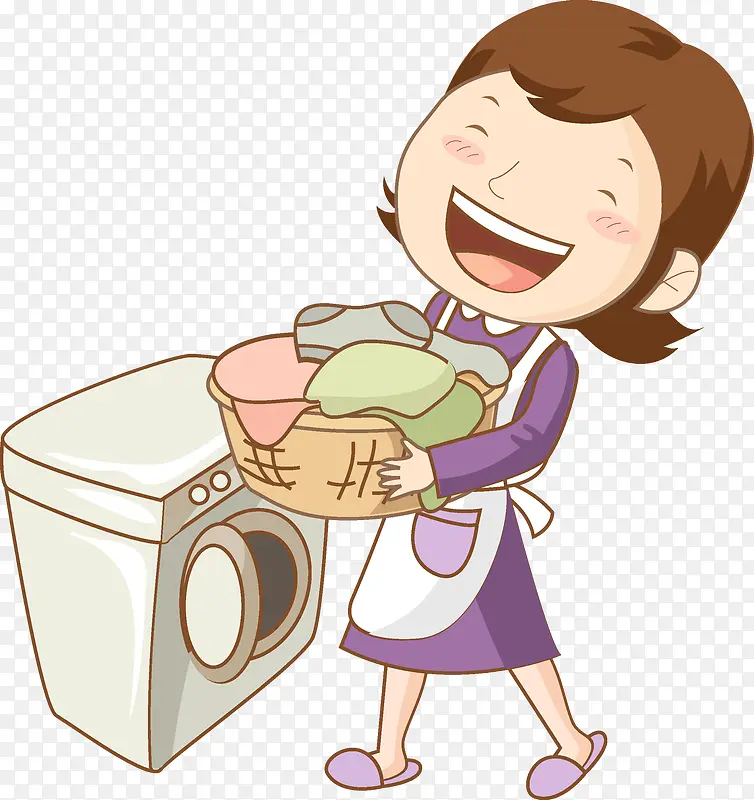 洗衣服的女人免抠图