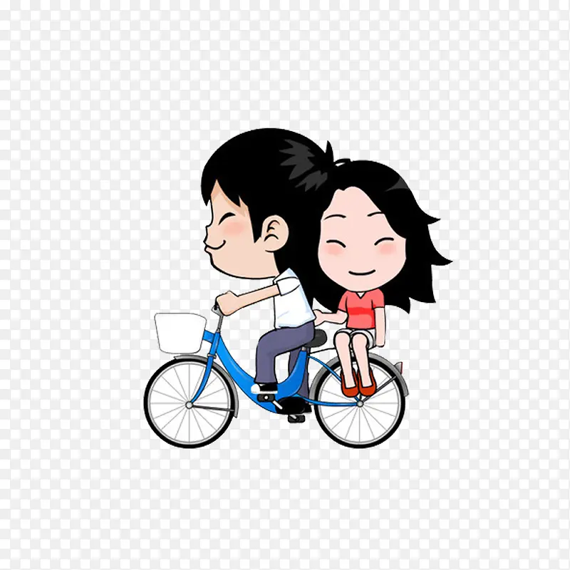 两人骑自行车