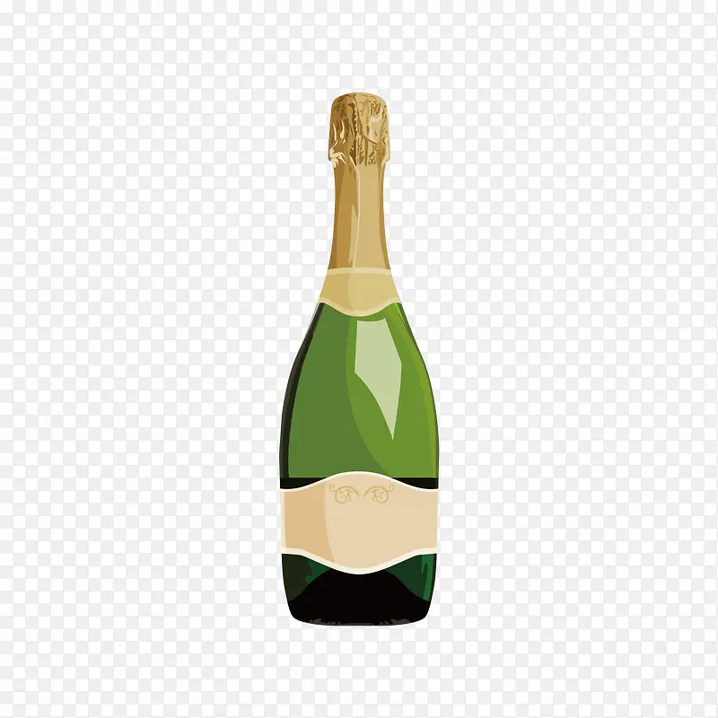 绿色香槟酒庆祝元素