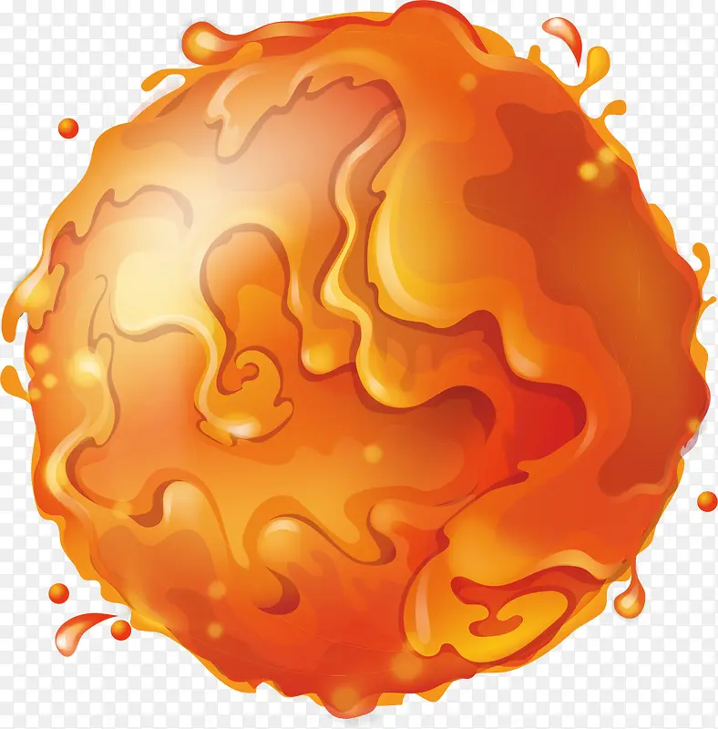 矢量图金红色星球