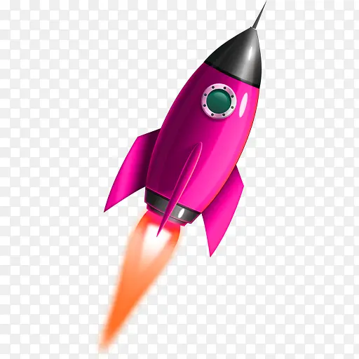 紫色火箭喷火装饰图案