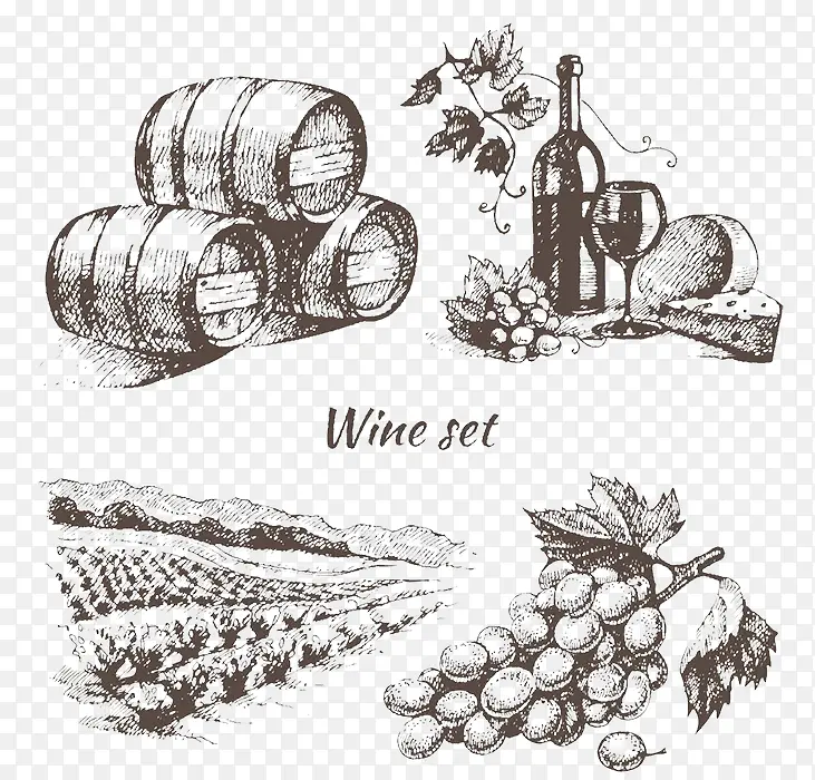 装饰画葡萄葡萄酒