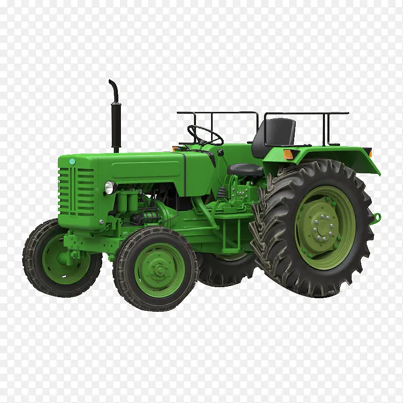 四轮绿色大型农用拖拉机