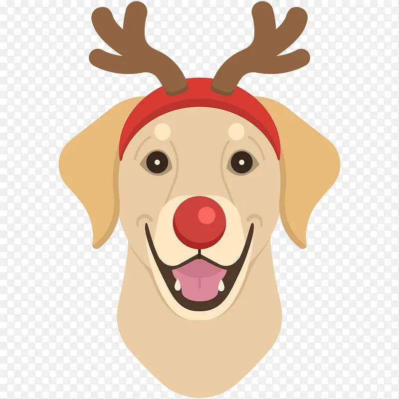 戴着圣诞驯鹿角装饰的小狗
