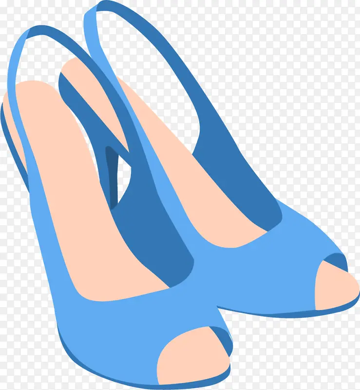 女性商品蓝色高跟鞋