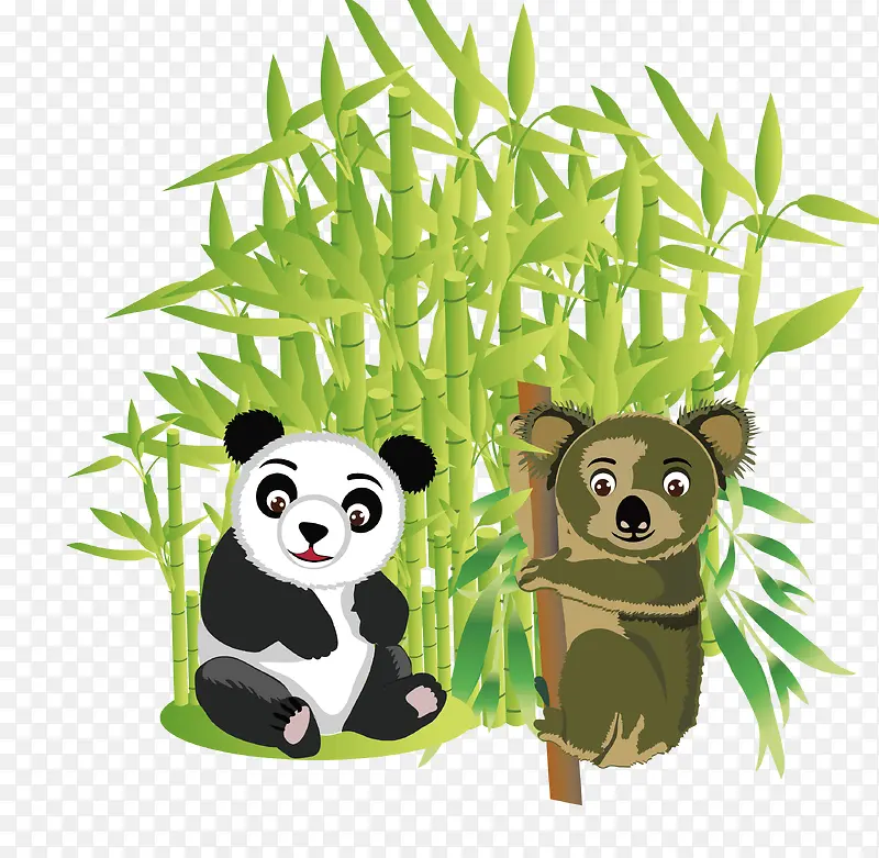 手绘国宝矢量熊猫