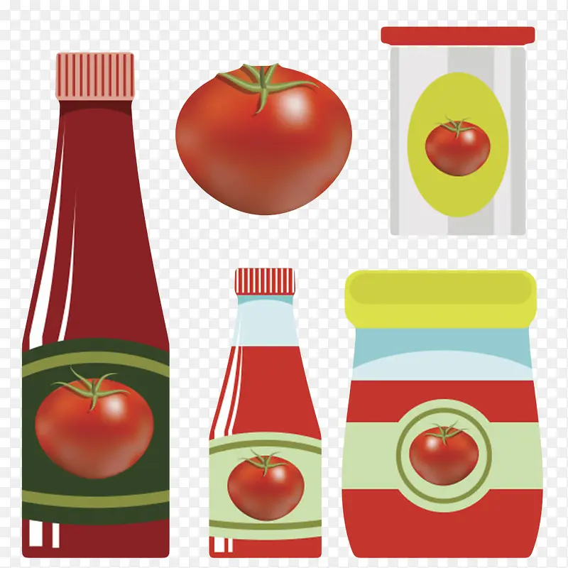 可回收的塑料番茄酱包装和西红柿